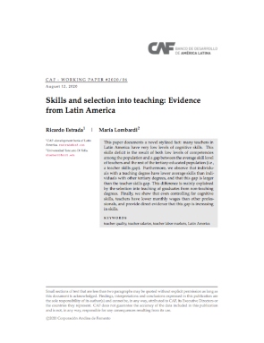 Skills and selection into teaching: Evidence from Latin America