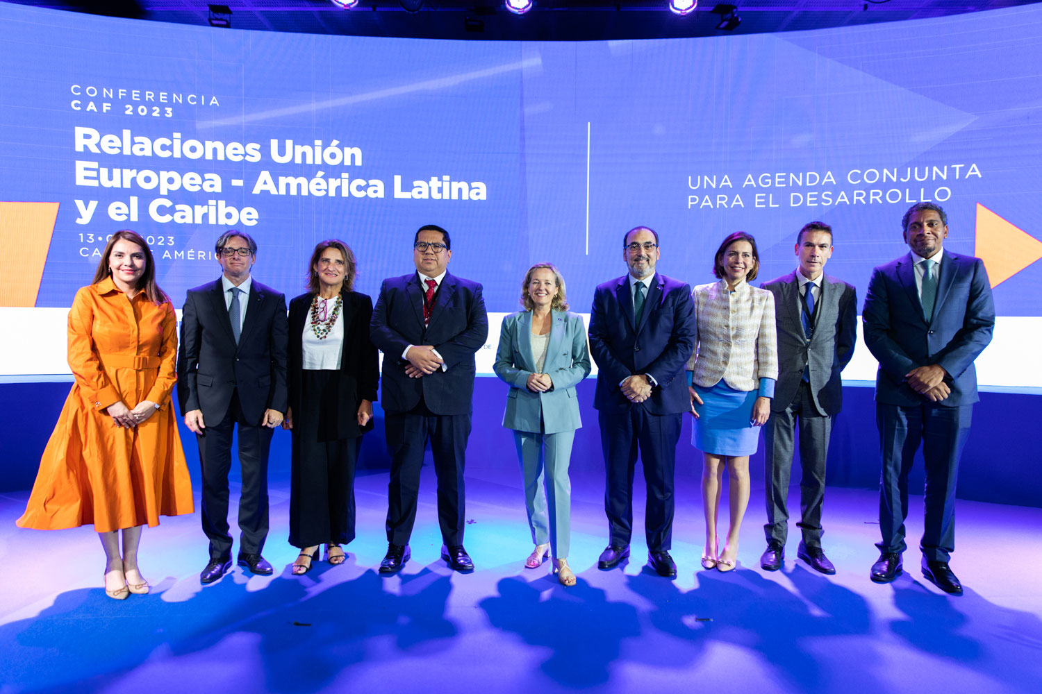 Directivas de CAF, del gobierno de España y Casa de América durante la realización de la Conferencia CAF en Europa 2023.