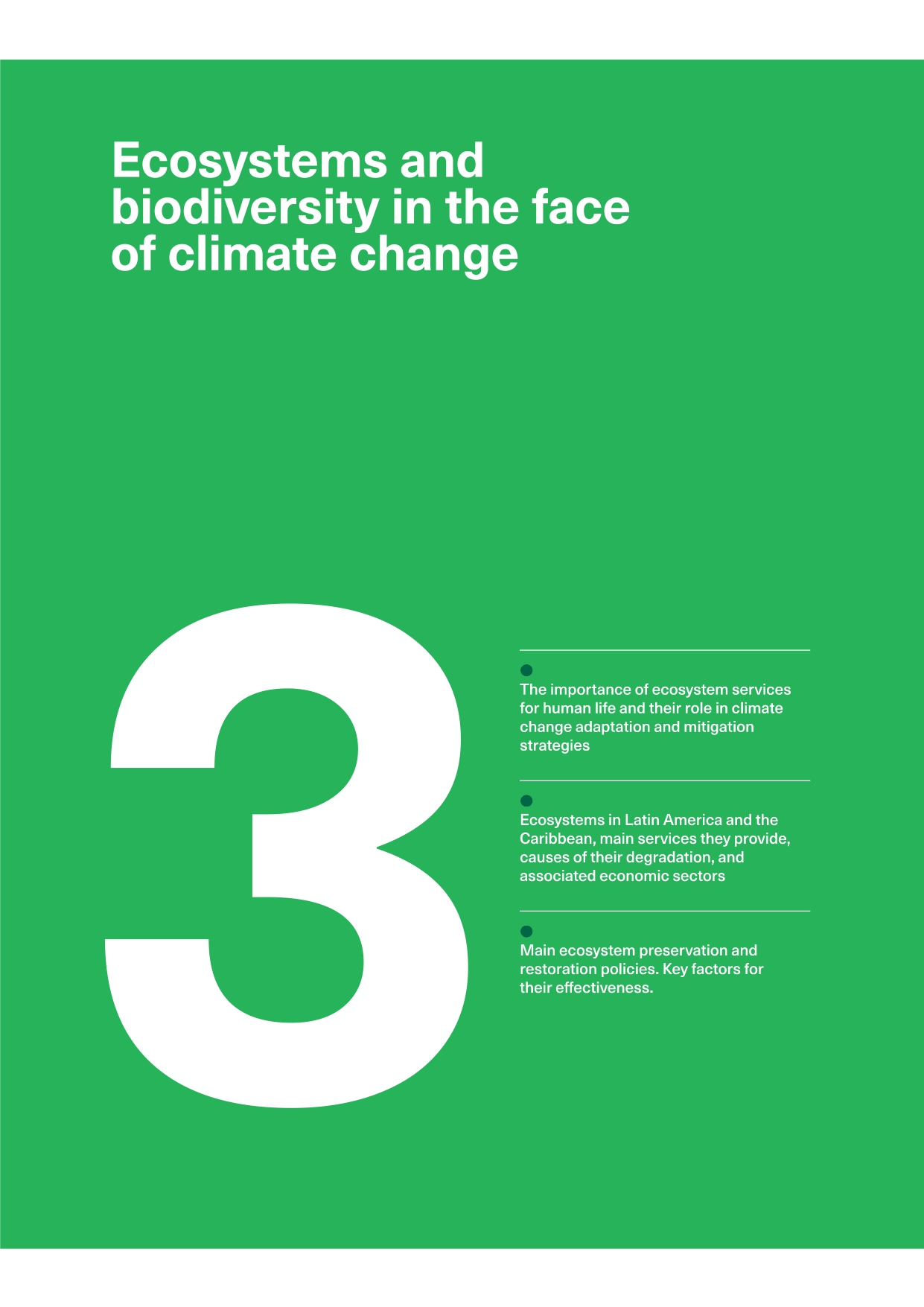 Ecosystems and biodiversity in the face of climate change