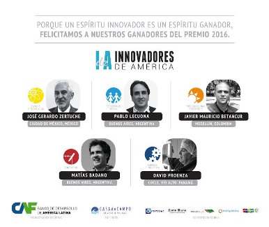 Five Latin Americans from four countries are the winners of the 2016 Innovators of America Award 