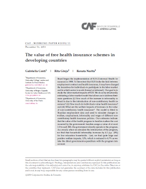 The Value of Free Health Insurance Schemes in Developing Countries The Value of Free Health Insurance Schemes in Developing Countries