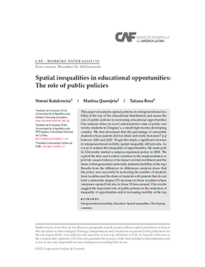 Spatial inequalities in educational opportunities: The role of public policies