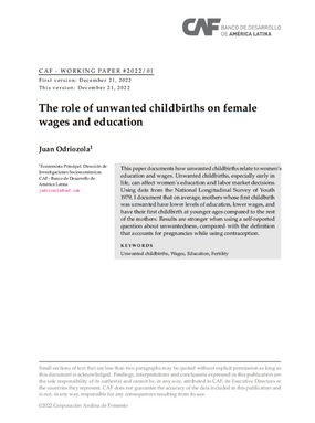 The role of unwanted childbirths on female wages and education