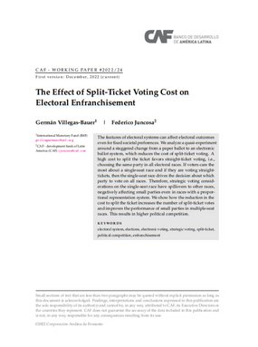 The Effect of Split-Ticket Voting Cost on Electoral Enfranchisement