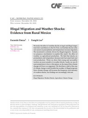 Illegal Migration and Weather Shocks: Evidence from Rural Mexico