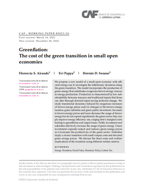 Greenflation: The cost of the green transition in small open economies