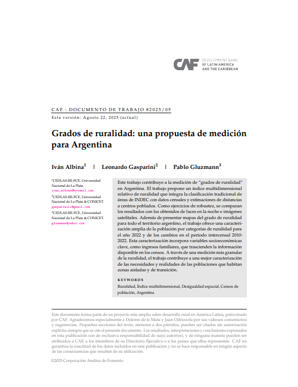 Grados de ruralidad: una propuesta de medición para Argentina