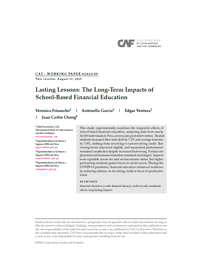 2534 - Lasting Lessons: The Long-Term Impacts of School-Based Financial Education 2534 - Lasting Lessons: The Long-Term Impacts of School-Based Financial Education