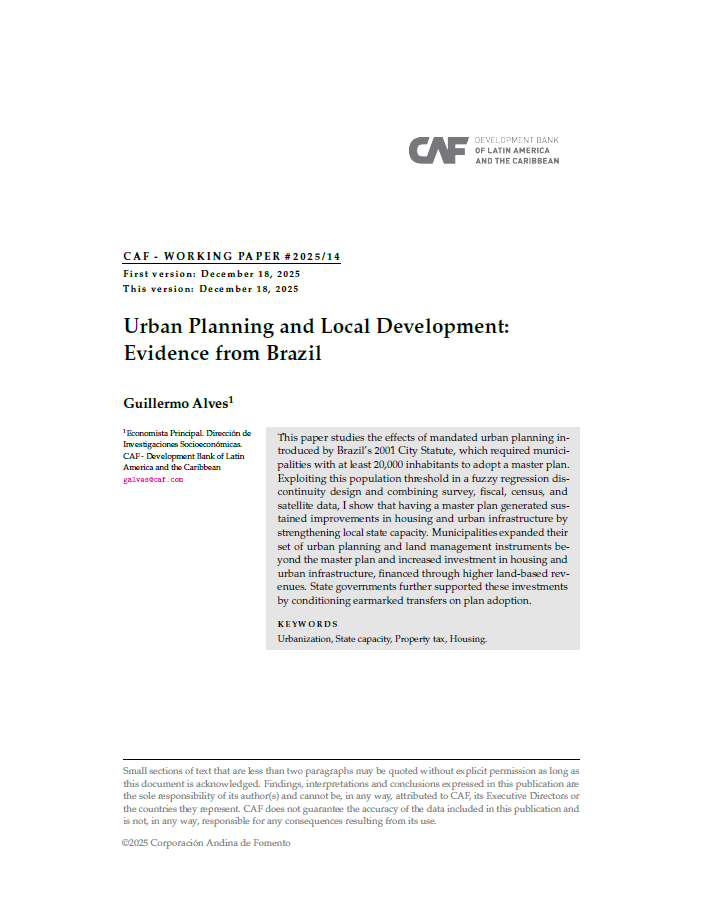 Urban Planning and Local Development: Evidence from Brazil