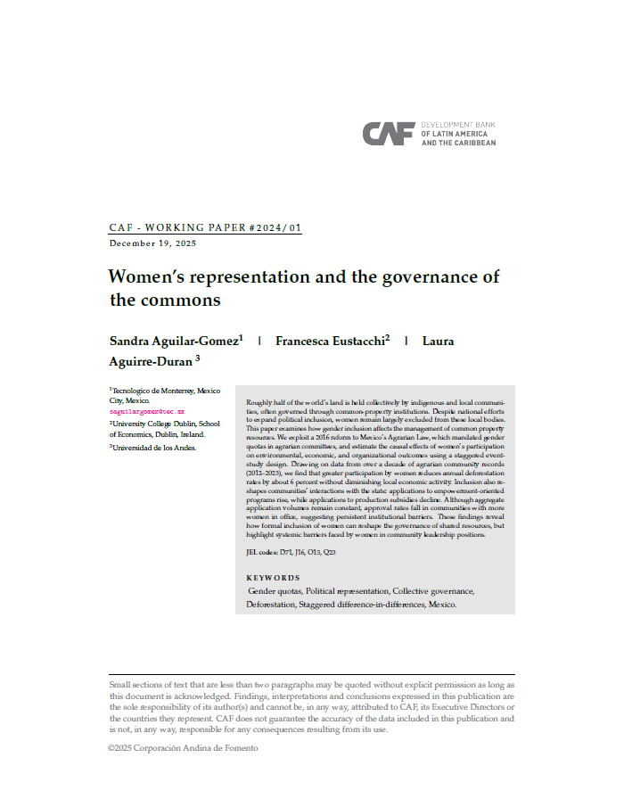 2571 - Women’s representation and the governance of the commons