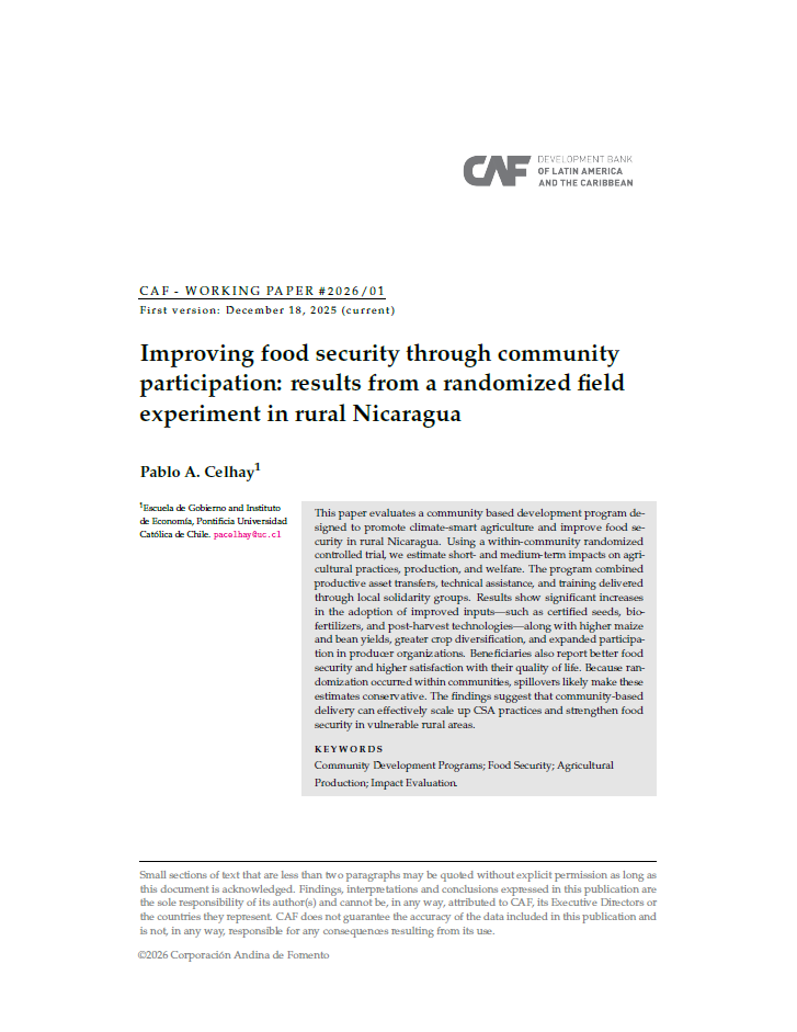 2574 - Improving food security through community participation: results from a randomized field experiment in rural Nicaragua